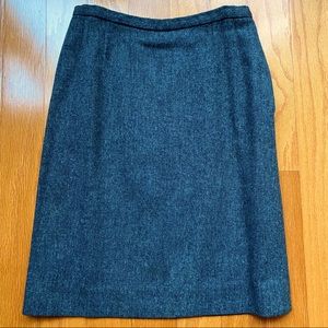Vintage charcoal grey wool pencil skirt